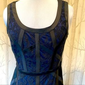 Black Lace and Navy cocktail dress Size 8